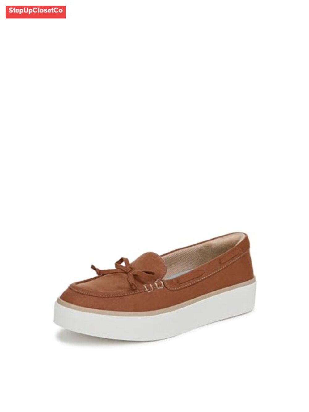 Women's Slip-On Loafers with Bow Detail and Platform Sole